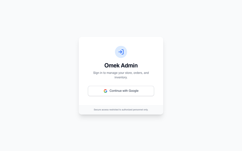 Omek Admin Preview