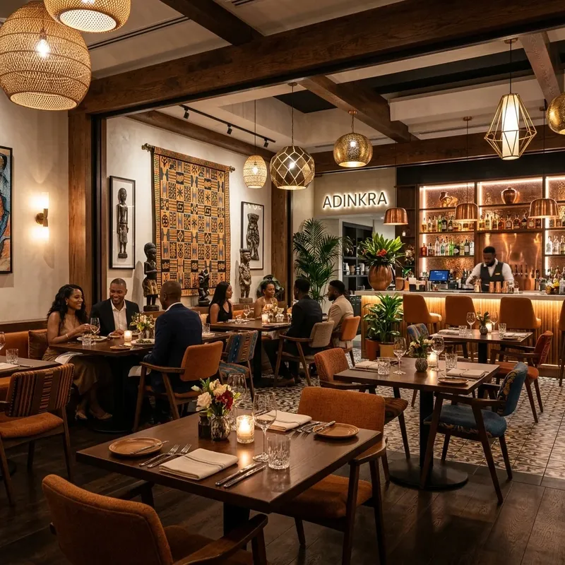 Interior of a restaurant dining room